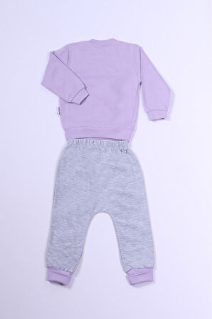 KIZ ÇOCUK EŞOFMAN TAKIM TAVŞAN BASKILI B60