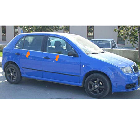 Skoda Fabia-1 HB 5D 2000-2007 Arası Modeller İçin Cam Çıtaları Krom 4 Parça