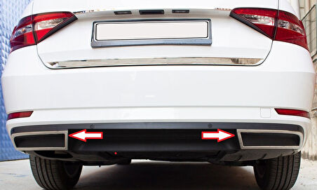 Egzos Çerçeveleri Krom Üst Kalite 2 Parça Superb-3 B7 SD 2015 Ve Sonrası Modeller İçin