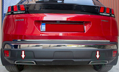 Egzoz Çıkışı Krom 2 Parça 3008 SUV 2016 Ve Sonrası Modeller İçin