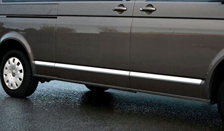 VW T6 Transporter Uyumlu Yan Kapı Çıtası Uzun Şase Krom 7 Parça 2010 - 2023 Ve Sonrası Modeller İçin