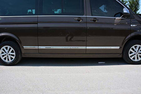 VW T6 Transporter Uyumlu Yan Kapı Çıtası Uzun Şase Krom 7 Parça 2010 - 2023 Ve Sonrası Modeller İçin