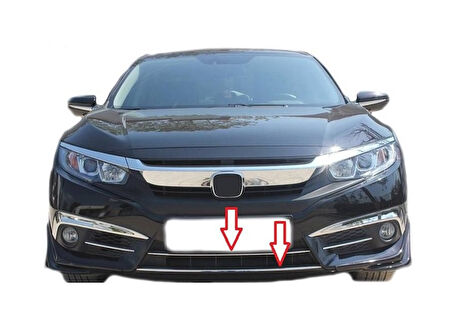 Ön Tampon Çıtaları Krom Üst Kalite 2 Parça Civic SD 2016 Ve Sonrası Modeller İçin