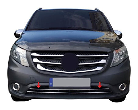 Ön Tampon Çıtası Krom 2 Parça Düz Vito W447 Van 2014 Ve Sonrası Modeller İçin