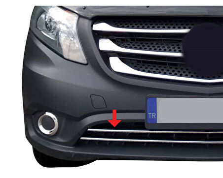 Ön Tampon Çıtası Krom 2 Parça Düz Vito W447 Van 2014 Ve Sonrası Modeller İçin