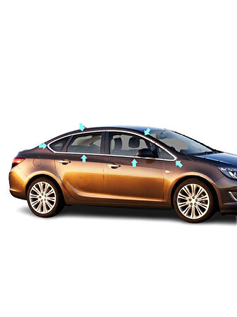 Cam Çerçevesi Krom 12 Parça Astra J SD 2012-2016 Arası Modeller İçin