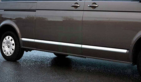 VW T6 Transporter Uyumlu Yan Kapı Çıtası Kısa Şase Krom 5 Parça 2010 - 2023 Arası Modeller İçin