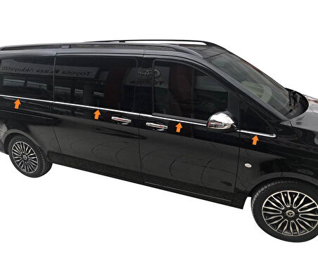 Cam Alt Çıta Krom Tek Sürgü Uzun Şase 8 Parça Vito W447 Van 2014 Ve Sonrası Modeller İçin