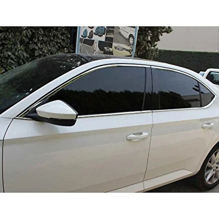 Cam Çerçeveleri Krom Üst Kalite 12 Parça Superb-3 B7 SD 2015 Ve Sonrası Modeller İçin