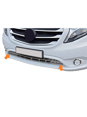 Ön Tampon Çıtası Krom 2 Parça Çentikli Vito W447 Van 2014 Ve Sonrası Modeller İçin