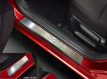 Peugeot 301 Kapı Eşiği Krom 4 Parça SD 2012 Ve Sonrası Modeller İçin
