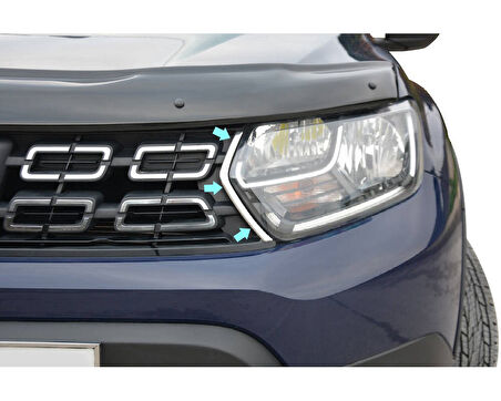 Ön Panjur Yan Çıtaları Krom 2 Parça Duster SUV 2018 Ve Sonrası Modeller İçin