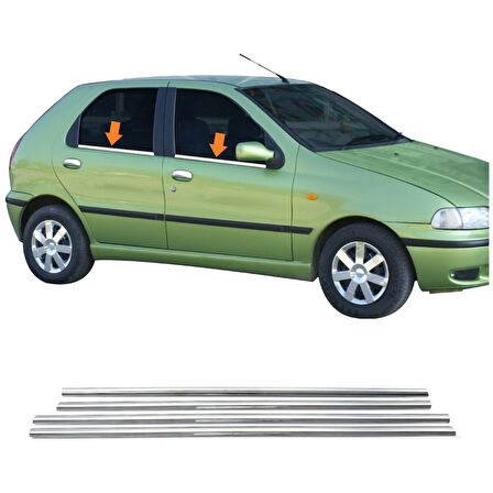 FIAT Palio HB 3D 1998-2011 Arası Modeller İçin Cam Çıtaları Krom 4 Parça