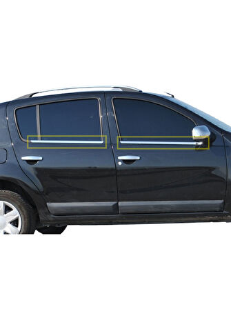 Cam Çıtaları Krom 4 Parça Sandero-1 HB 5D 2008-2012 Arası Modeller İçin
