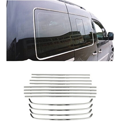 Cam Çerçevesi Krom Üst Kalite 12 Parça Caddy Mini Van 2003 Ve Sonrası Modeller İçin