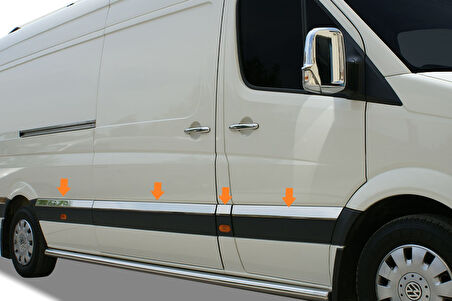 Yan Kapı Çıtası Uzun Şase Krom 10 Parça Sprinter Van 2006-2018 Arası Modeller İçin