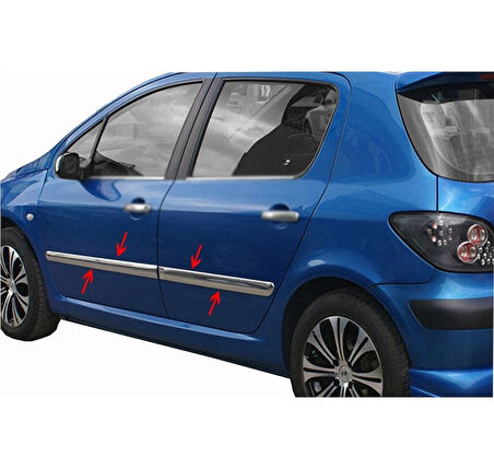 Yan Kapı Çıtası Krom 4 Parça 307 HB 5D 2001-2008 Arası Modeller İçin