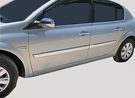 Renault Megane-2 HB Uyumlu Yan Kapı Çıtası Krom 4 Parça  2006 - 2010 Arası Modeller İçin
