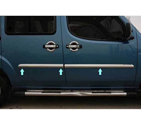 Yan Kapı Çıtası Krom 4 Parça Doblo-1 Panel Van LAV 2000-2006 Arası Modeller İçin
