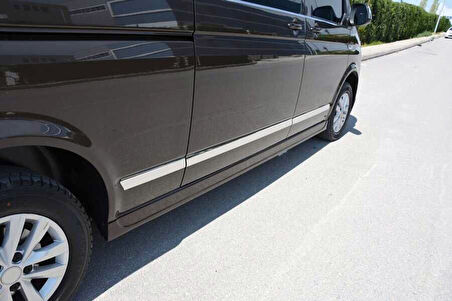 VW T5 Transporter Uyumlu Yan Kapı Çıtası Uzun Şase Krom 5 Parça 2003 - 2023 Arası Modeller İçin