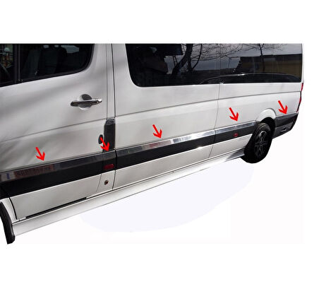 Yan Kapı Çıtası Orta Şase Krom 10 Parça Sprinter Van 2006-2018 Arası Modeller İçin