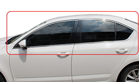 Cam Çerçevesi Krom Üst Kalite 10 Parça Octavia-3 A7 SD 2013 Ve Sonrası Modeller İçin