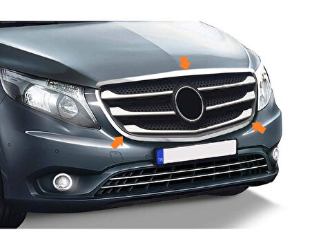 Ön Panjur Çerçevesi Krom 2 Parça Vito W447 Van 2014 Ve Sonrası Modeller İçin