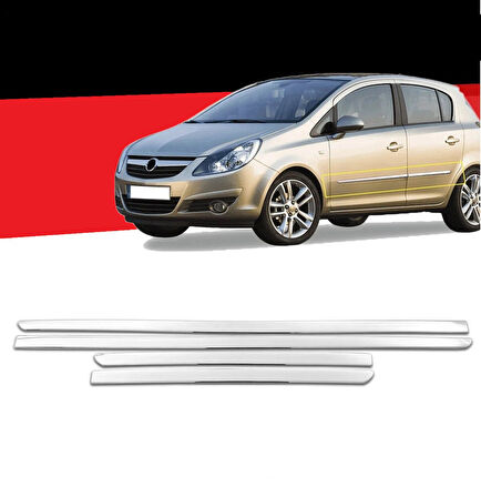 Yan Kapı Çıtası Krom 4 Parça Corsa D HB 2006-2015 Arası Modeller İçin