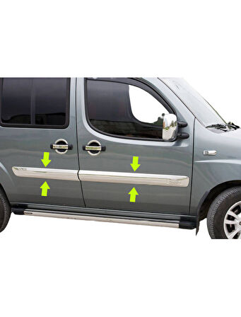 Yan Kapı Çıtası Geniş Krom 4 Parça Doblo-1 Facelift Panel Van LAV 2006-2010 Arası Modeller İçin