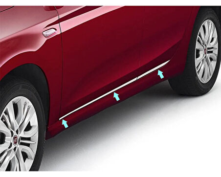 Fiat Egea SD /HB/ SW Uyumlu Yan Kapı Çıtası Krom 4 Parça 2015 - 2020 Arası Modeller İçin