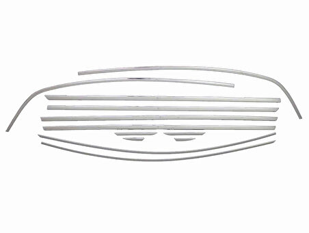 Renault Megane-4 HB Cam Çerçevesi Krom 12 Parça 2016 Ve Sonrası Modeller İçin