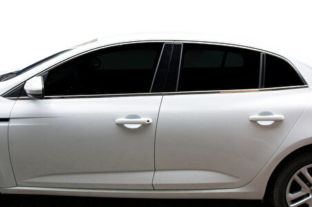 Renault Megane-4 HB Cam Çerçevesi Krom 12 Parça 2016 Ve Sonrası Modeller İçin