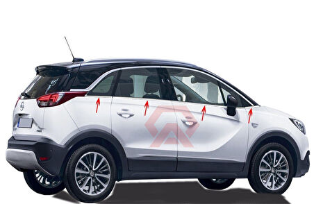 Cam Çıtaları Krom 8 Parça Crossland X SUV 2017 Ve Sonrası Modeller İçin
