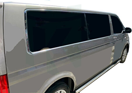 1VW T5 Uyumlu Cam Çerçevesi Krom 14 Parça Uzun Şase 2003 - 2023 Arası Modeller İçin