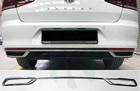 Passat B8.5 Çiftli Difüzör Ve Ara Çıta Set Krom 3 Parça SD 2019 - 2023 Arası Modeller İçin