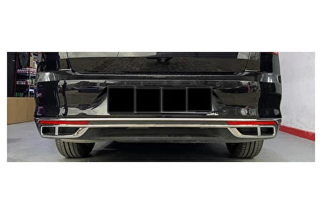 Passat B8.5 Çiftli Difüzör Ve Ara Çıta Set Krom 3 Parça SD 2019 - 2023 Arası Modeller İçin