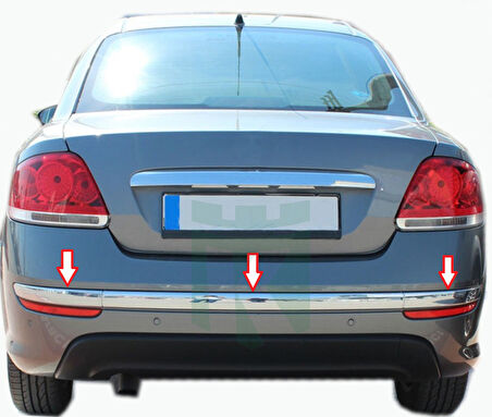 Linea Arka Tampon Çıtası Krom 3 Parça SD 2012 Ve Sonrası Modeller İçin