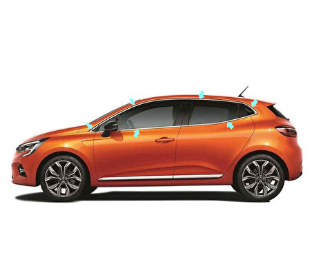 Cam Çerçevesi Krom 12 Parça Clio-5 HB 5D 2019 Ve Sonrası Modeller İçin