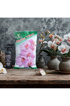 ÇİÇEK BESLEYİCİ VE COŞTURUCU / ORGANİK MİNERALLİ ORKİDE TOPRAĞI 2 'Lİ SET