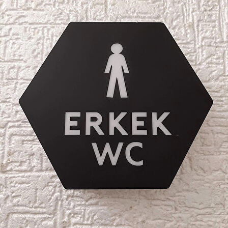 Honeycomb Serisi Işıklı Erkek Wc Yönlendirme Tabelası
