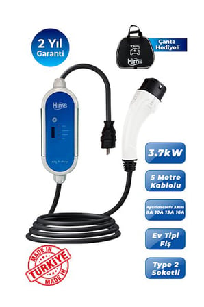 Hims HCTK-G-3 3.7kW Ev Tipi Taşınabilir Elektrikli Araç Şarj Cihazı