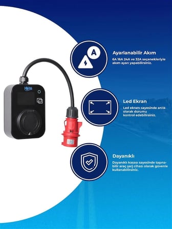 22 kW Taşınabilir Elektrikli Araç Şarj Cihazı – HCTS-22-S