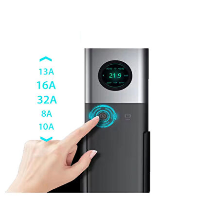 Hıcı Elektrikli Araç Şarj İstasyonu Wifi Aplikasyonu Type2 7KW 32Amper Çanta Hediyeli