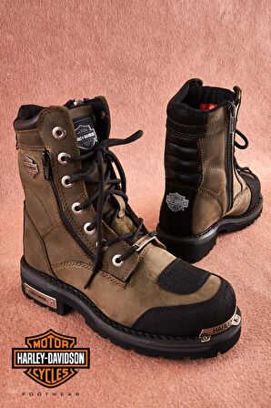Harley Davidson Olive Hakiki Deri Kadın Bot & Bootie HD0777032103