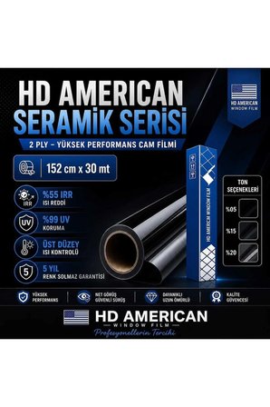 SERAMİK CAM FİLMİ %35 152x5 2 PLY YÜKSEK CAM FİLMİ