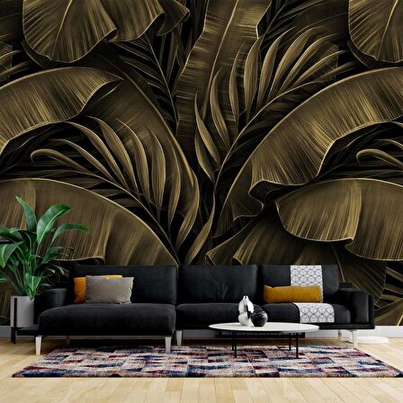 Tropikal Yaprak Temalı Duvar Kağıdı Baskı