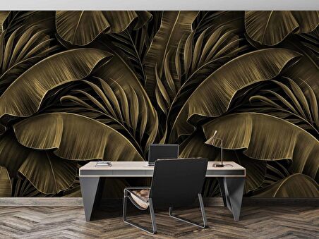 Tropikal Yaprak Temalı Duvar Kağıdı Baskı