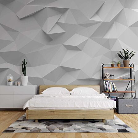 3 Boyutlu Kabartma Görünümlü Kesme Taş Duvar Kağıdı Baskı