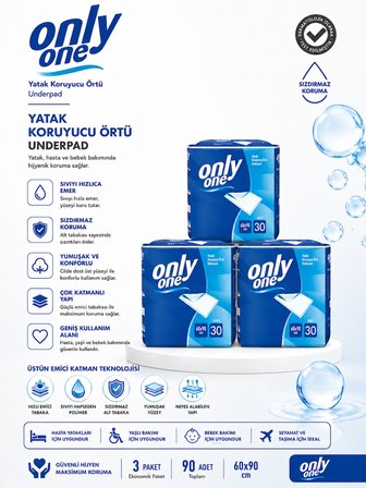 Onlyone Kedi Köpek Çiş Pedi 30lu X3 onlyone