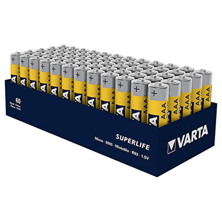 VARTA SUPERLIFE ÇİNKO AAA İNCE KALEM PİL 60LI PAKET FİYAT (4324)